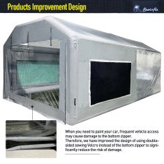 Custom Sewinfla Airtight Waterproof Paint Booth 24x15x10FT with 2 Blowers (1100W+1100W) -New Version Airtight Spray Paint Booth Durable Portable Paint Booth Perfect Solution for Overspray Problem