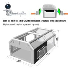 Custom Sewinfla Airtight Waterproof Paint Booth 24x15x10FT with 2 Blowers (1100W+1100W) -New Version Airtight Spray Paint Booth Durable Portable Paint Booth Perfect Solution for Overspray Problem