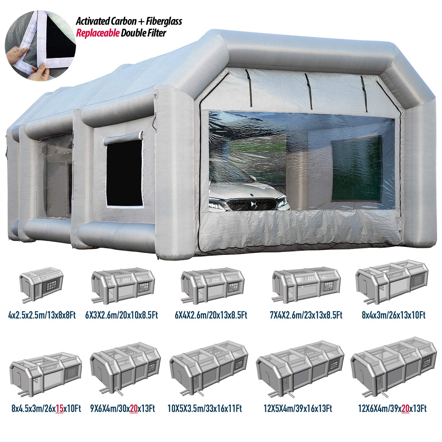 Sewinfla Inflatable Paint Booth Air Draft Device for Indoor (Elephant Trunk，NOT Suitable for Any Other Brand Paint Booth.)