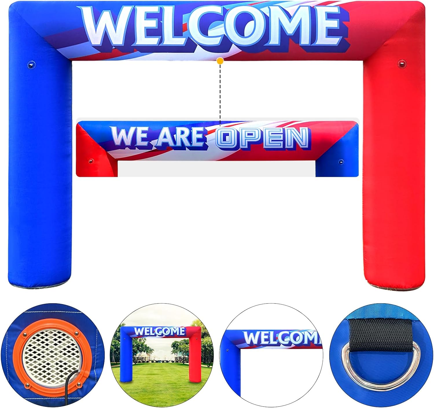 14x10ft Inflatable Welcome Arch For Businesses, Shopping Malls, Stores, Outdoor Opening Parties Inflatable Decoration Archway With Blower