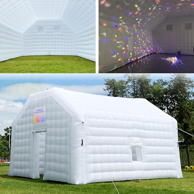 Outdoor 30 x 20 x 13ft Large White Inflatable Night Club Disco Cube Gazebo Event House Portable Inflatable Party Tent for Parties, Shows, Events, and Commercial Use