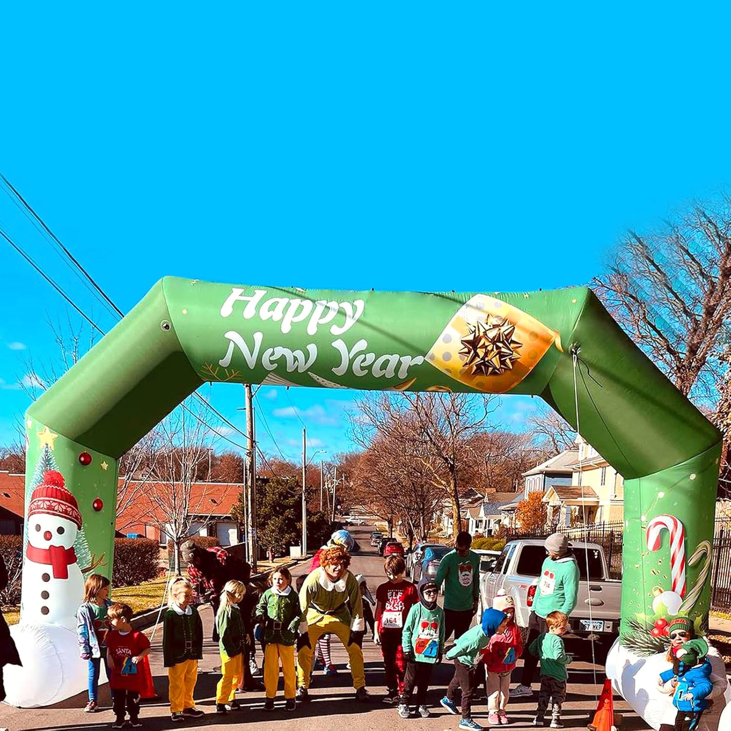 20FT Green Christmas Inflatable Archway with Blower – Perfect for Holiday Events