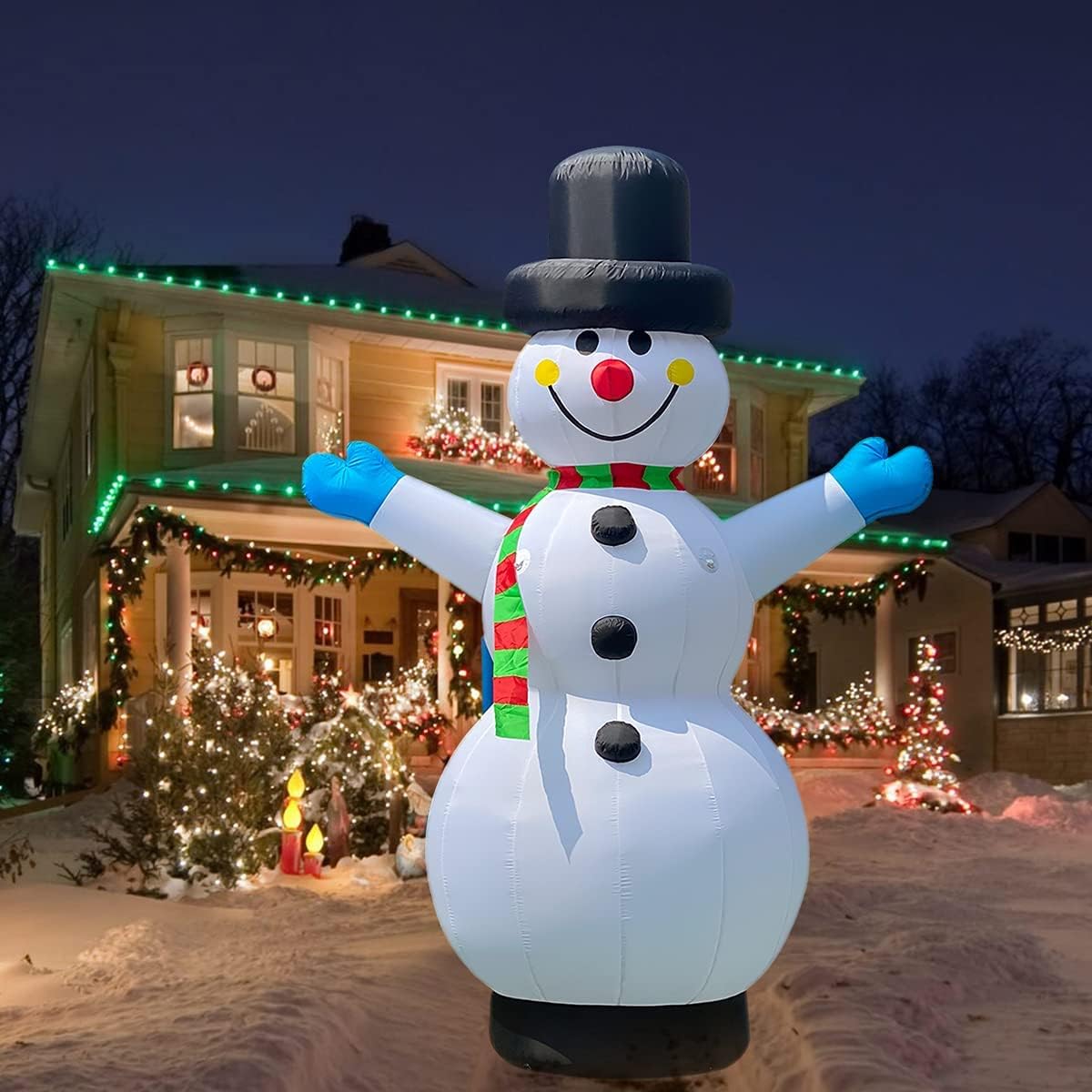 26Ft Giant Inflatable Snowman for Christmas with Blower - No Lights Included