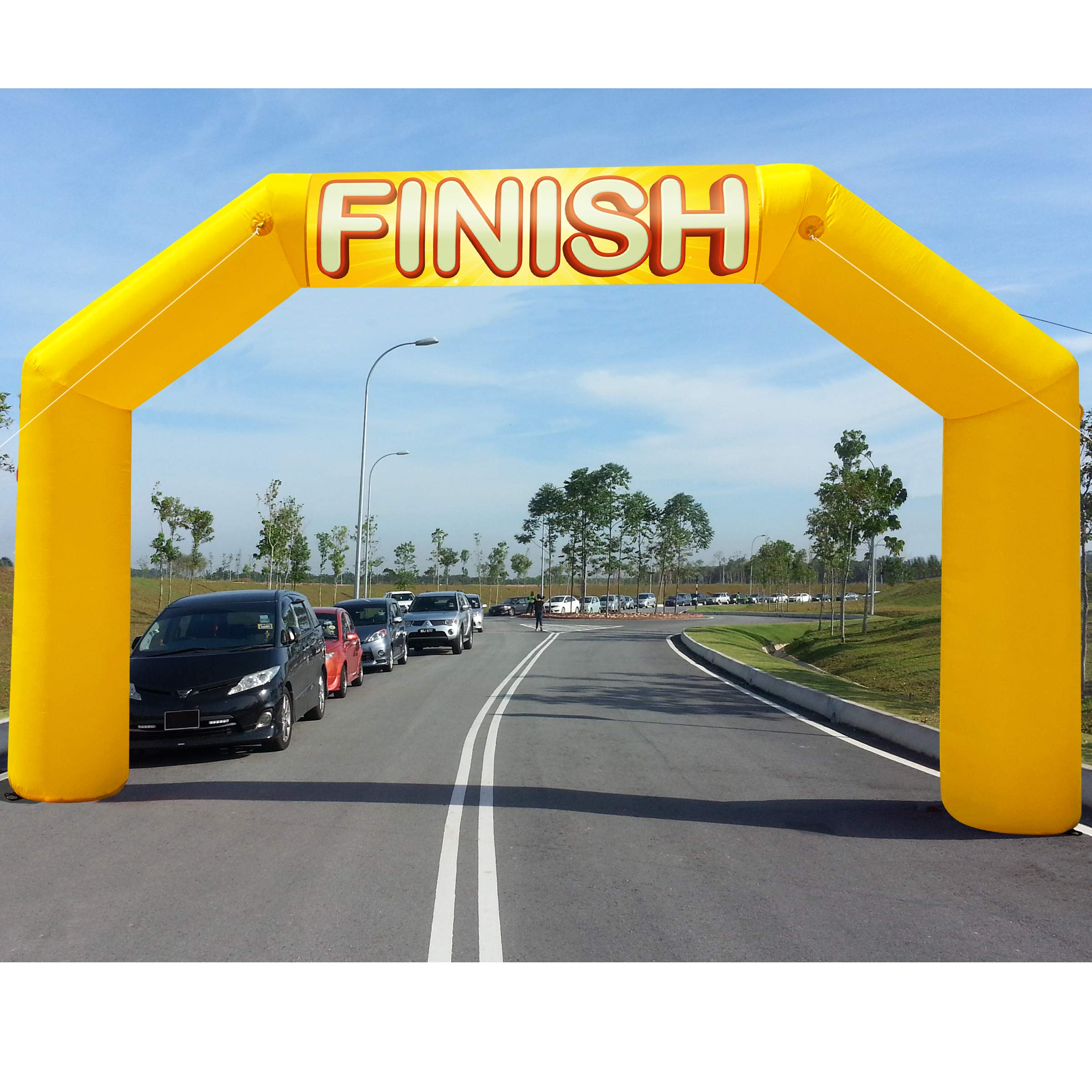 Sewinfla 20ft Inflatable Arch with Start Finish Line Racing Arch Banners & Blower Outdoor Inflatable Archway for Advertising Commerce Party Sport Race