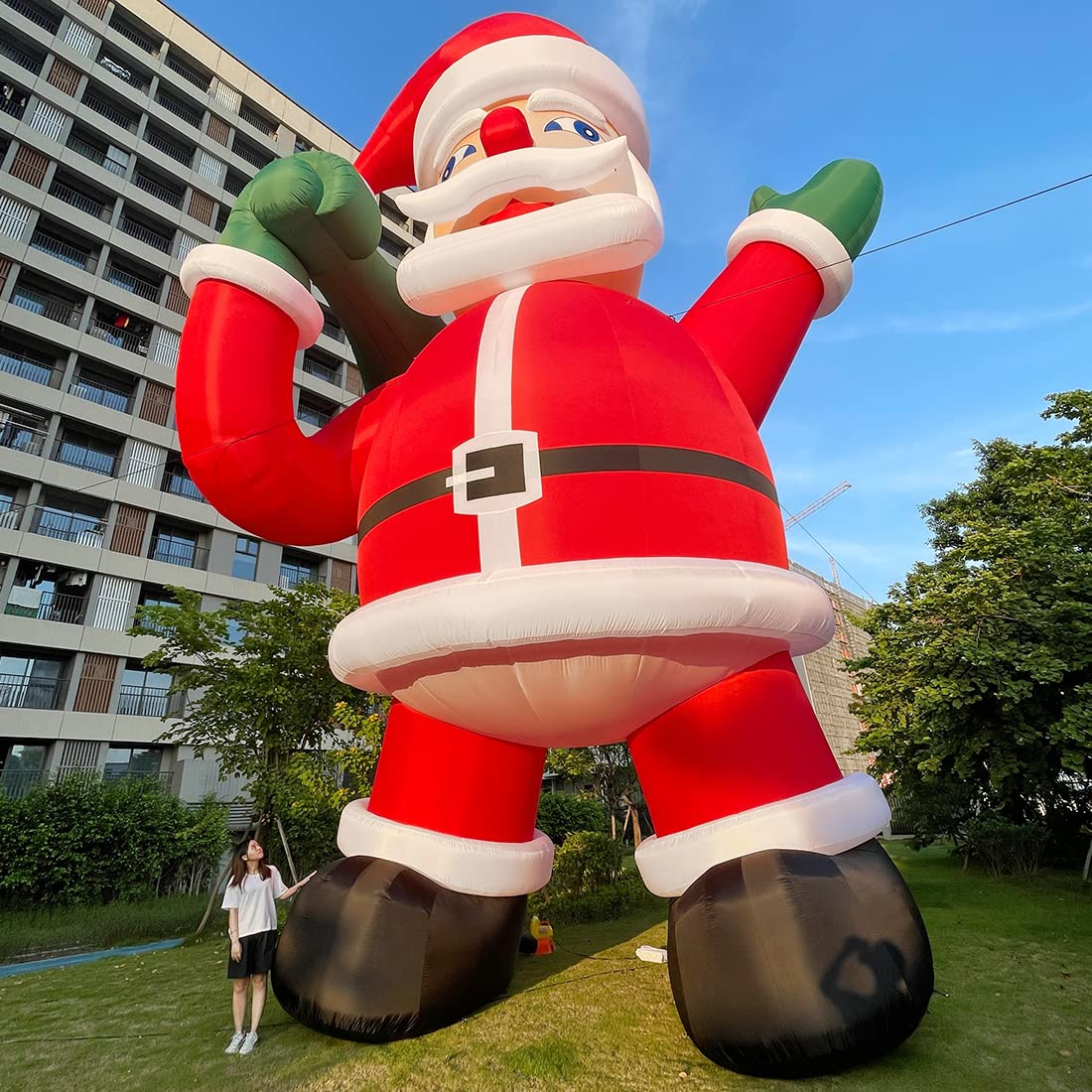 40Ft Giant  Premium Inflatable Santa Claus with Blower for Christmas Yard Decoration - No Lights Included