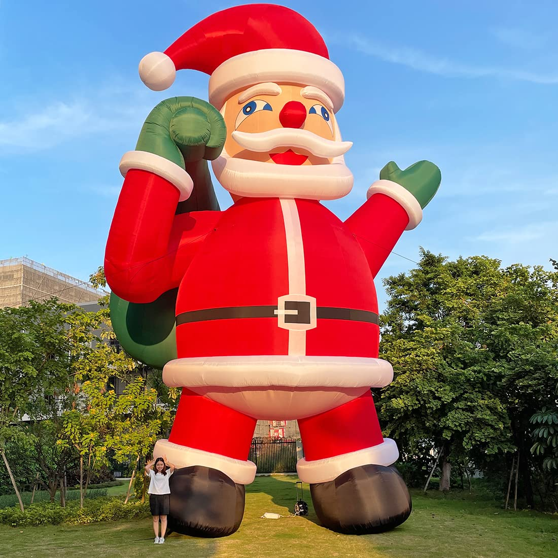 40Ft Giant  Premium Inflatable Santa Claus with Blower for Christmas Yard Decoration - No Lights Included