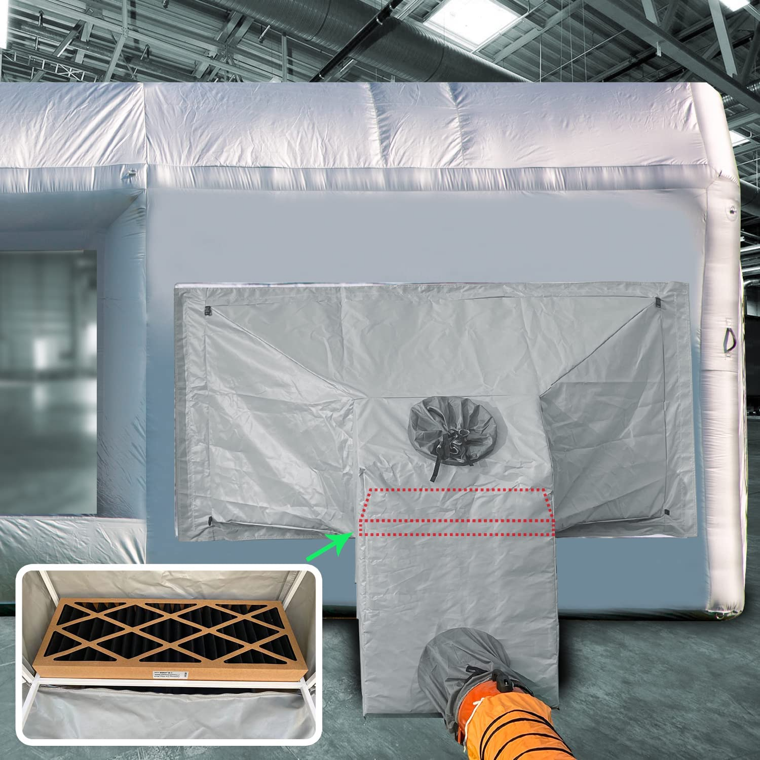 Air Filter Box Inflatable Paint Booth Oversized Exhaust Ventilation Device Air Filters Replacement - Only Applies to OZIS Paint Booth (Actual Size: 30.5 x 11.6 x 2.7 Inches)