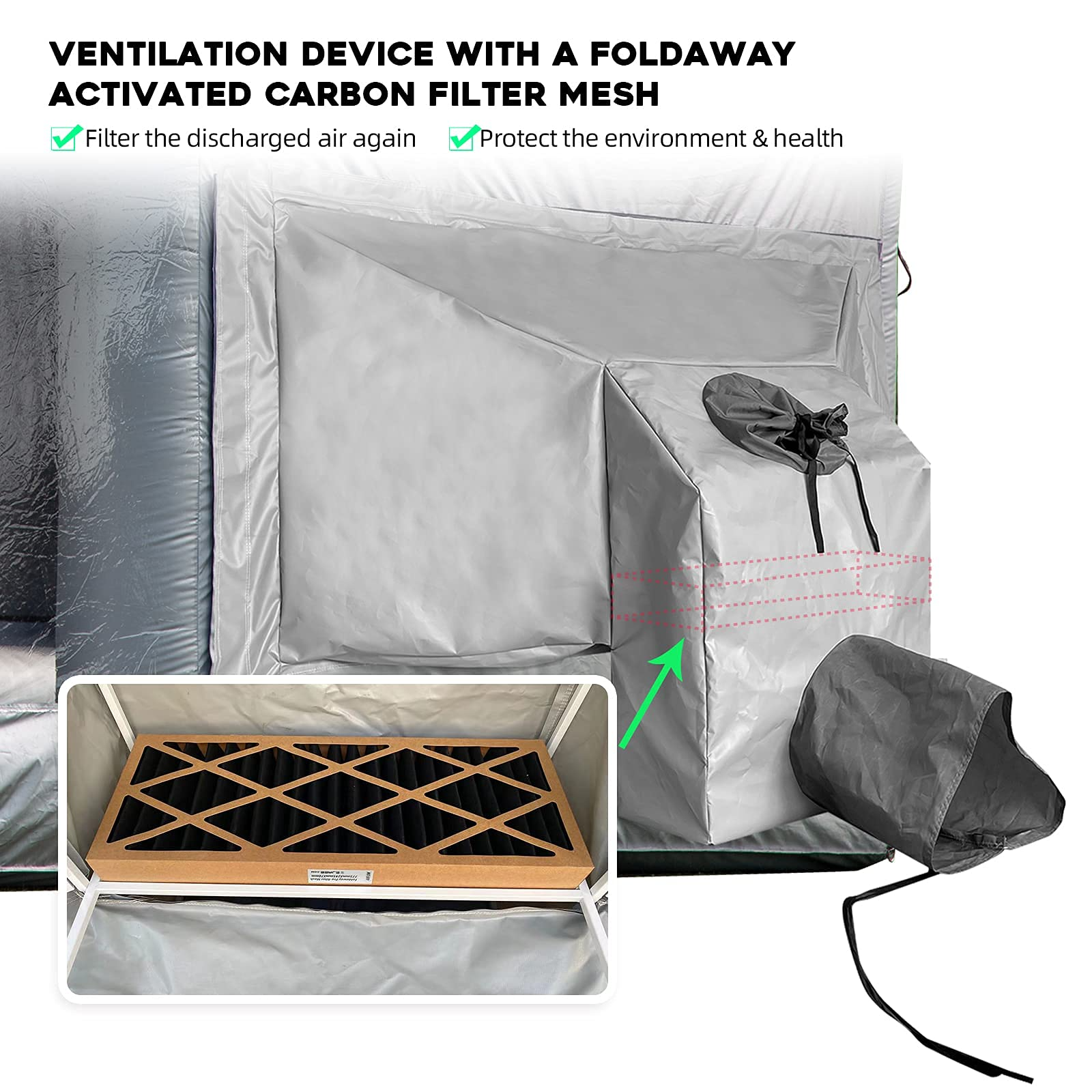 OZIS Booth Indoor Overspray Diversion Suction Device (Patent Applied)- Suitable for 12inch Exhaust Fan and Pipe (Not Included) - Only Applicable to OZIS Inflatable Spray Paint Booth