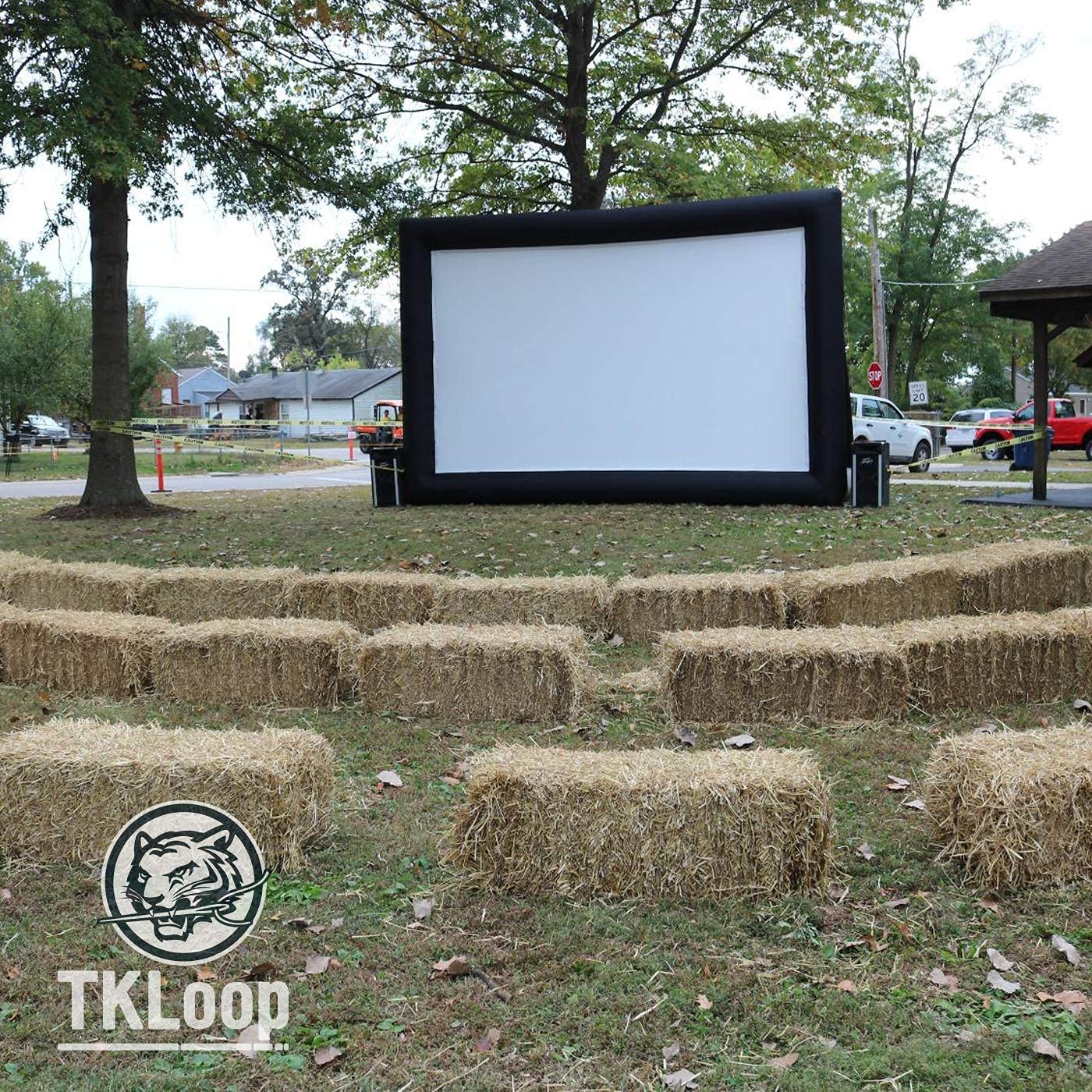 TKLoop Inflatable Movie Screen Indoor and Outdoor, Blow Up Projector Screen - Includes Inflation Fan, Tie-Downs and Storage Bag (20FT)