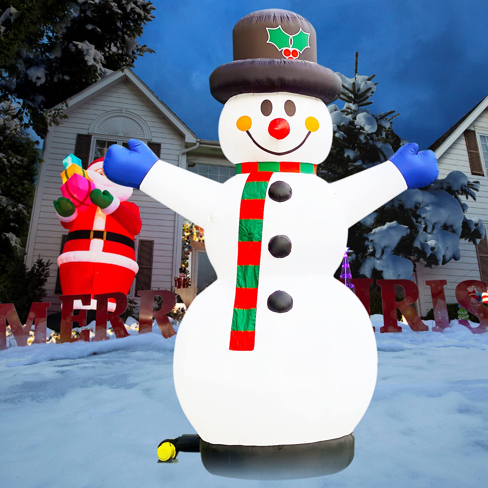 33Ft Giant Inflatable Snowman for Christmas with Blower - No Lights Included