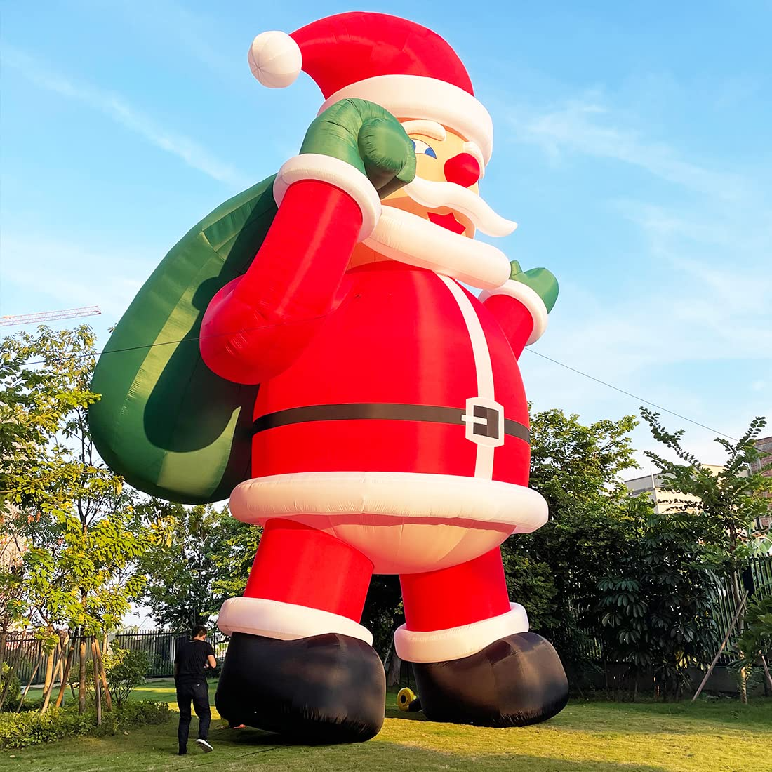 20Ft Premium Inflatable Santa Claus with Blower for Christmas Yard Decoration -  Lights Included